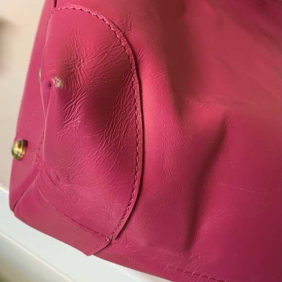 Denver Leather Craft Buffalo Leather Fuchsia Marilyn Tote Bag - Picture 11 of 16